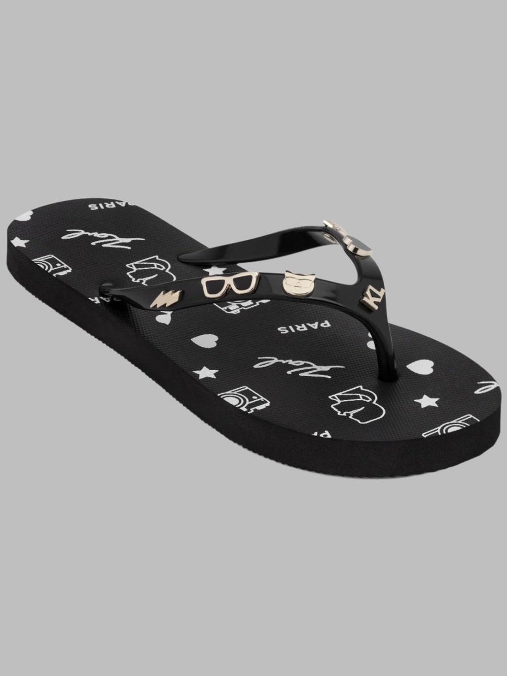 Karl Lagerfeld ZORICA PATENT PIN FLIP FLOP SANDAL